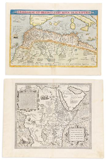 (AFRICA.) Abraham Ortelius. Two sixteenth-century engraved maps.                                                                                 